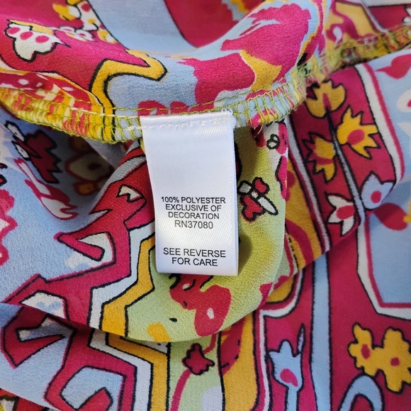 Cato Collection Top Womens Plus 22/24 Multicolor Beaded Bohemian Babydoll Sheer - Picture 6 of 11